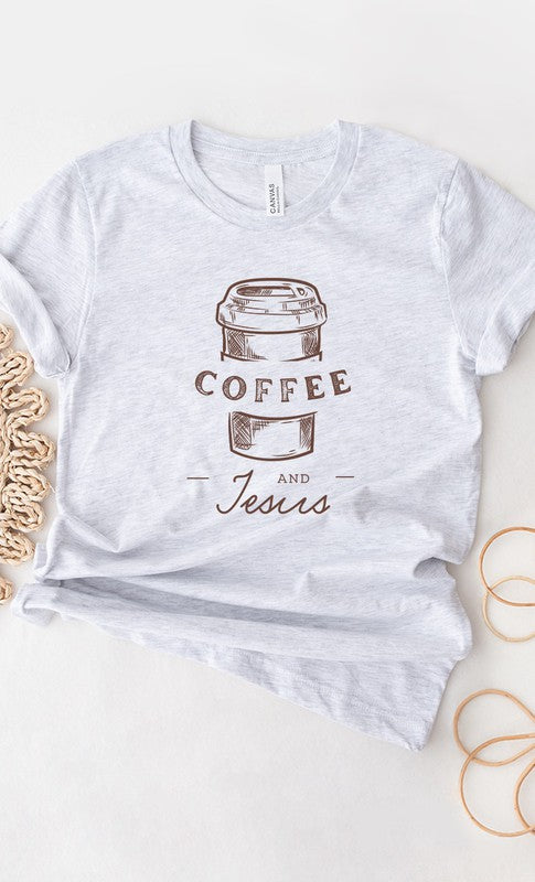 Coffee and Jesus Graphic Tee Shirt