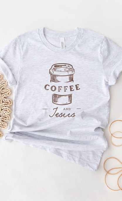 Coffee and Jesus Graphic Tee Shirt