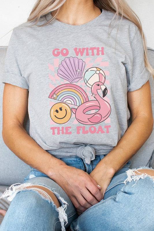 Distressed-Go With The Float Pool Toys Floaty Graphic Tee Shirt