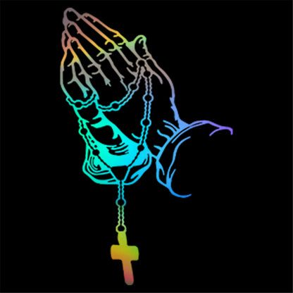 Praying Hands with Rosary Bumper Stickers