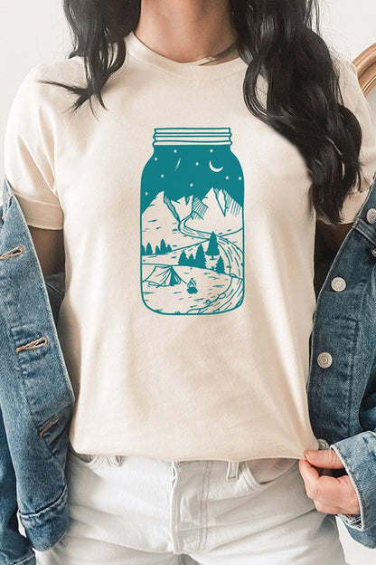 Summer Night Adventure in Mason Jar Graphic Tee Shirt