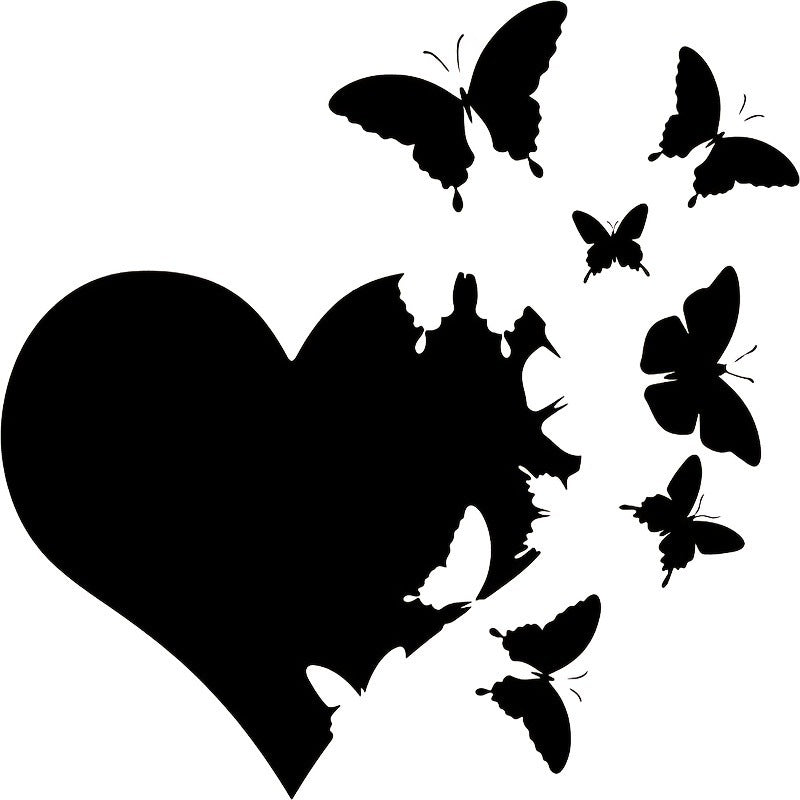 Love Butterfly Heart Car Stickers