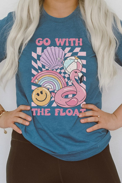 Distressed-Go With The Float Pool Toys Floaty Graphic Tee Shirt