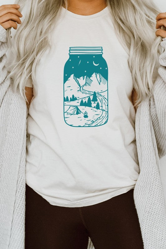 Summer Night Adventure in Mason Jar Graphic Tee Shirt