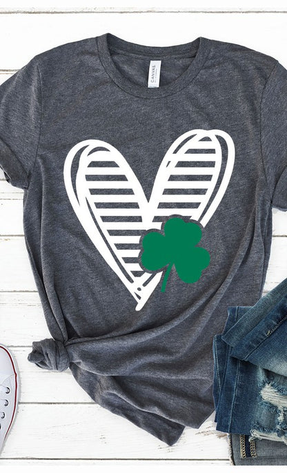 St Pattys Heart Graphic Tee Shirt