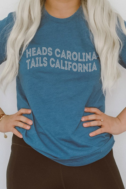 Heads Carolina Tails California Trip Graphic Tee