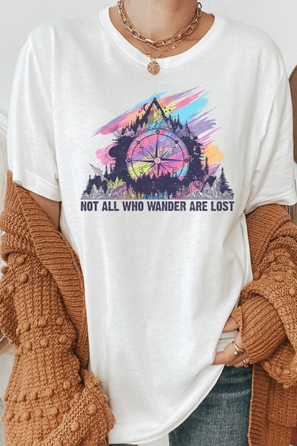 Not All Who Wander Are Lost Mountain Graphic Tee Shirt