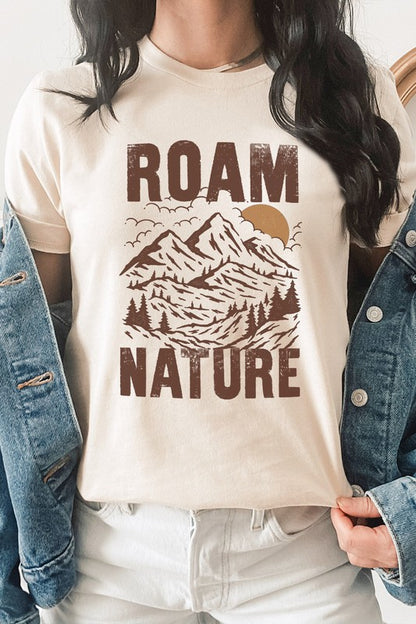 Roam Nature Mountain Valley Sun Graphic Tee Shirt