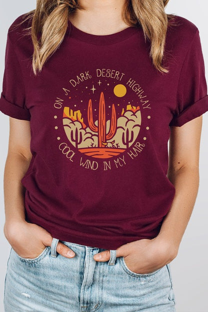 Desert Highway Cool Wind In My Hair Graphic Tee Shirt