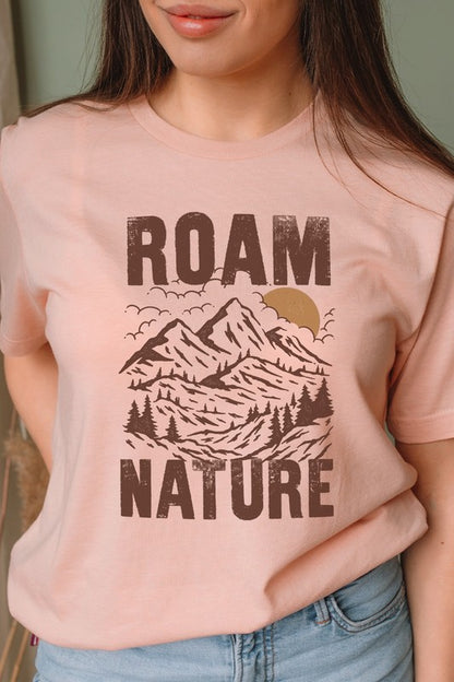 Roam Nature Mountain Valley Sun Graphic Tee Shirt