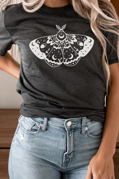 Ornamental Luna Moth Summer Night Graphic Tee Shirt