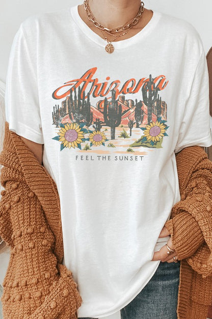 Arizona Feel The Sunset Sunflowers Graphic Tee Shirt