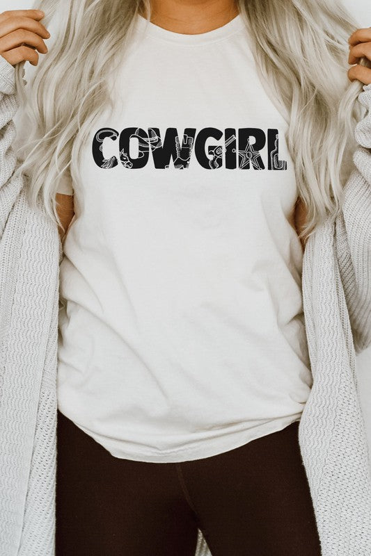 Cowgirl Horse Boots Sheriff Badge Graphic Tee Shirt