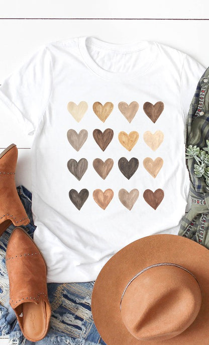 Neutral Heart Grid Graphic Tee