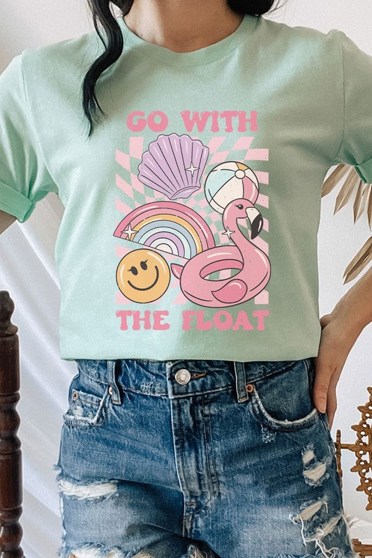 Distressed-Go With The Float Pool Toys Floaty Graphic Tee Shirt