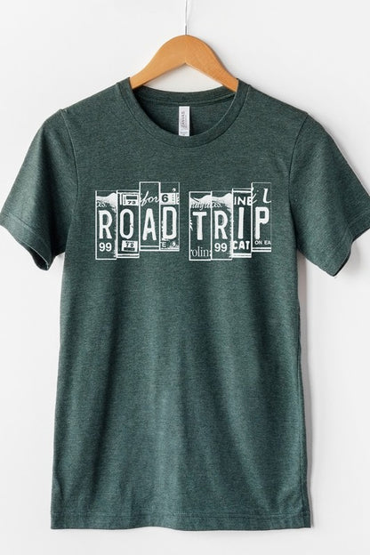 Road Trip License Plate Vacation Graphic Tee Shirt