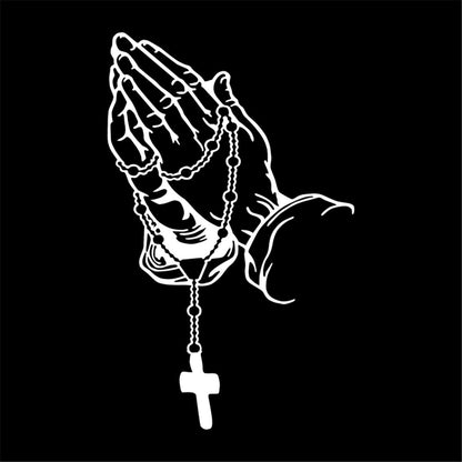 Praying Hands with Rosary Bumper Stickers