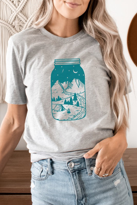 Summer Night Adventure in Mason Jar Graphic Tee Shirt