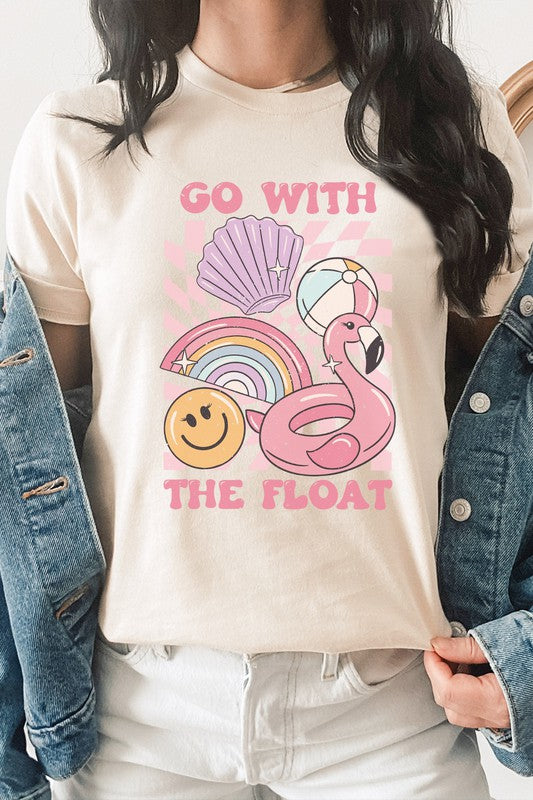 Distressed-Go With The Float Pool Toys Floaty Graphic Tee Shirt