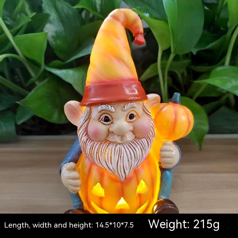 New Halloween Decorations Pumpkin Old Man Statue Home Resin Crafts