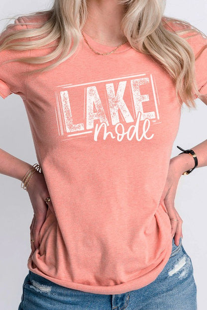 Lake Mode Summer Break Vacation Swim Graphic Tee Shirt