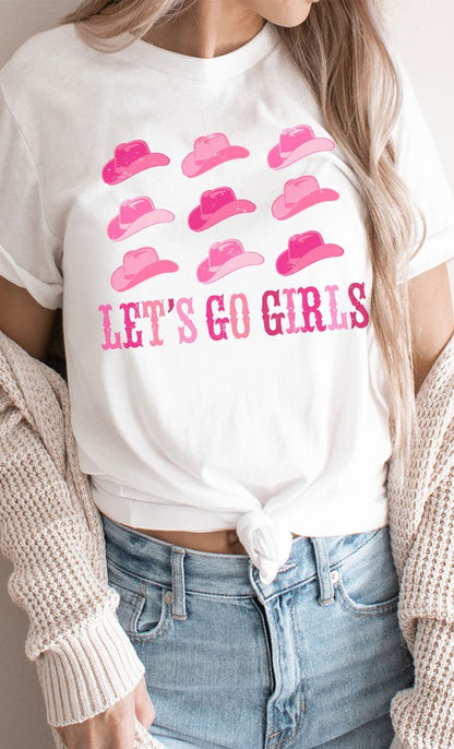 Lets Go Girls Cowgirl Hat Graphic Tee