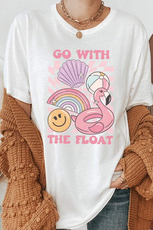 Distressed-Go With The Float Pool Toys Floaty Graphic Tee Shirt