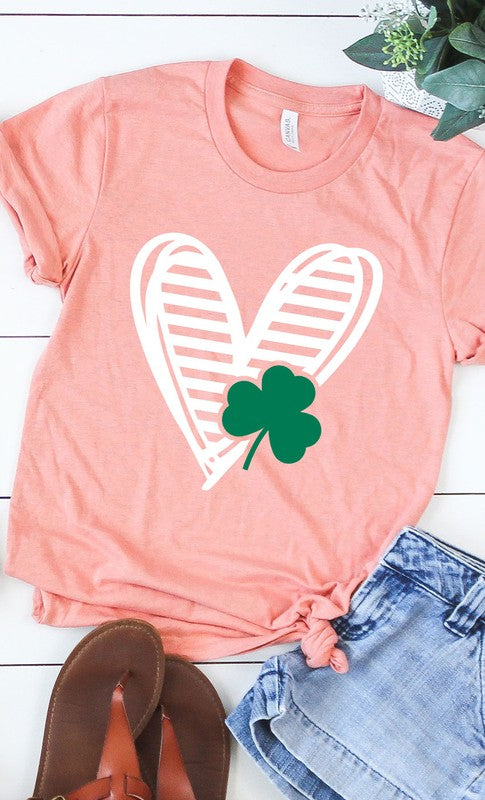 St Pattys Heart Graphic Tee Shirt