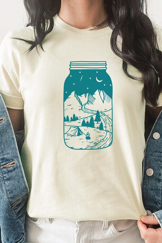 Summer Night Adventure in Mason Jar Graphic Tee Shirt