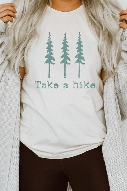 Pine Trees Take A Hike Summer Trip Graphic Tee Shirt