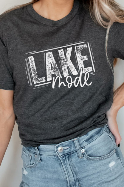 Lake Mode Summer Break Vacation Swim Graphic Tee Shirt