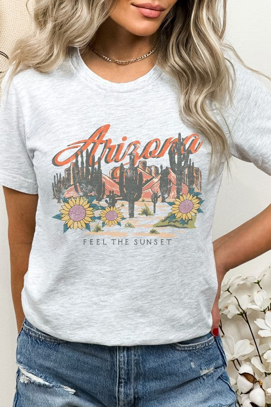 Arizona Feel The Sunset Sunflowers Graphic Tee Shirt