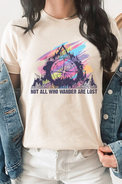 Not All Who Wander Are Lost Mountain Graphic Tee Shirt