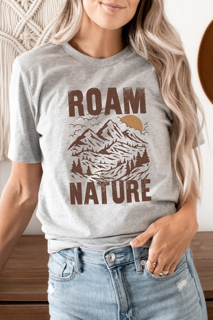 Roam Nature Mountain Valley Sun Graphic Tee Shirt